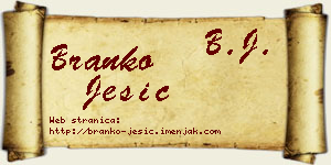 Branko Ješić vizit kartica